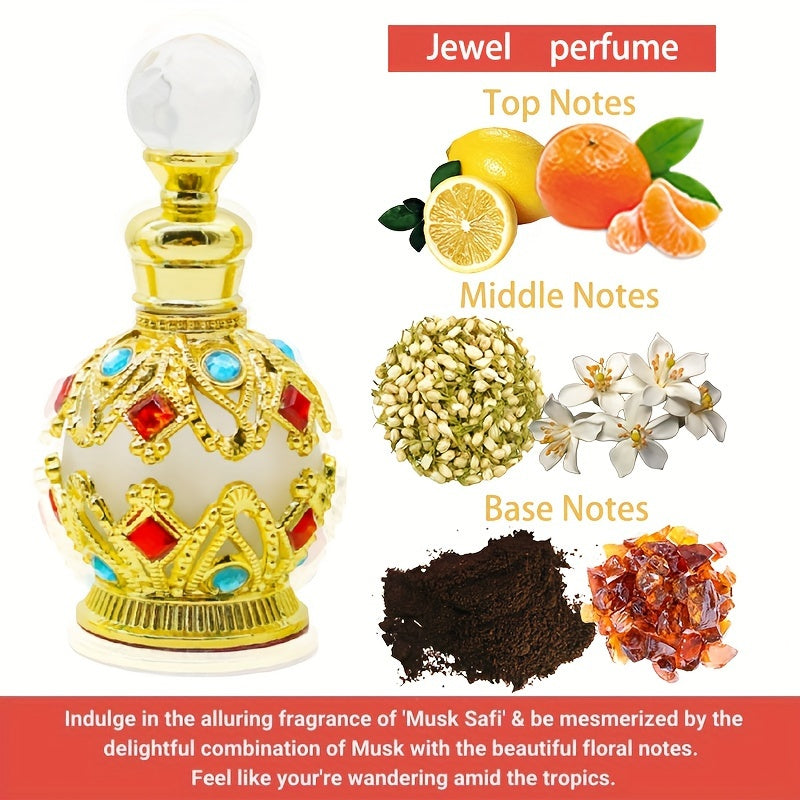 Eau de parfum musquée florale 15 ml - Longue tenue, rafraîchissante et sans formaldéhyde - Idéale pour les rendez-vous et au quotidien, douce pour la peau et non testée sur les animaux