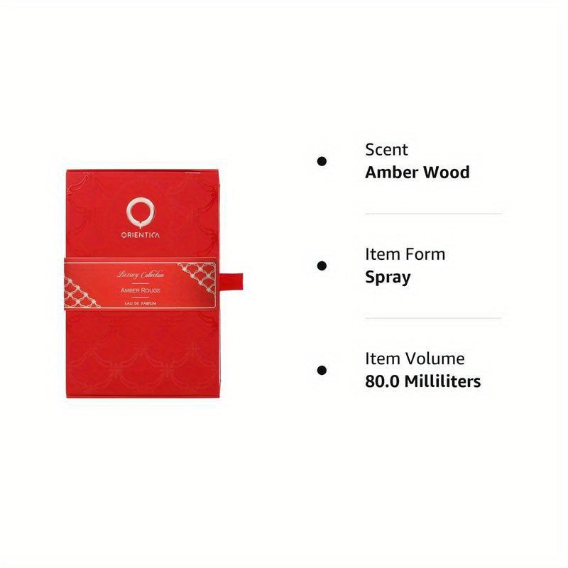Amber Rouge 80 ml / 2,7 fl.oz Eau de Parfum Spray Parfum luxueux unisexe à l'ambrer et Algues d'Orientica