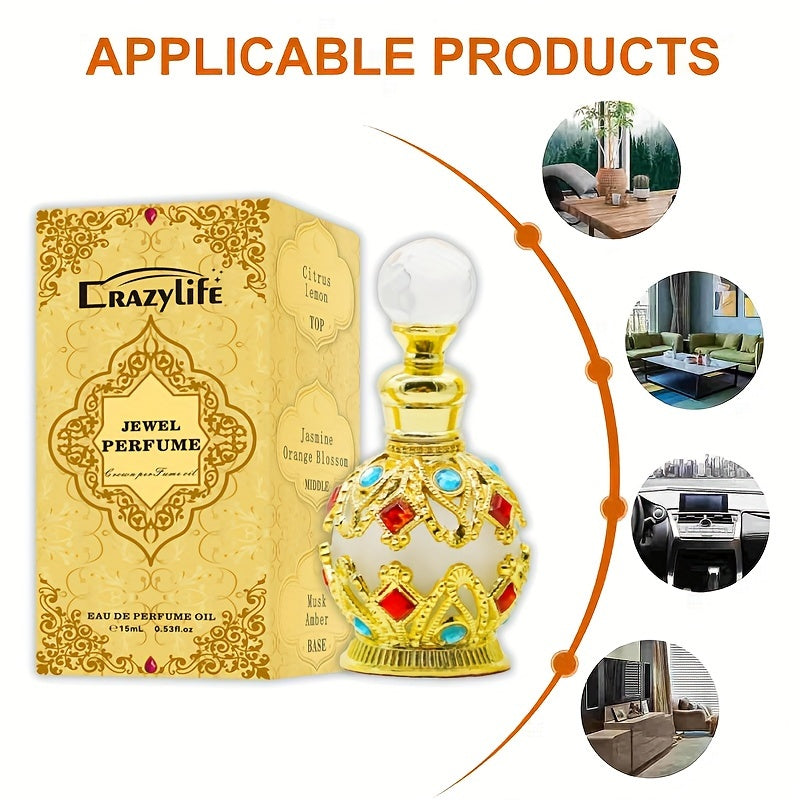 Eau de parfum musquée florale 15 ml - Longue tenue, rafraîchissante et sans formaldéhyde - Idéale pour les rendez-vous et au quotidien, douce pour la peau et non testée sur les animaux