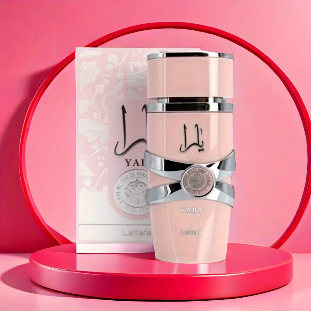 Eau de Parfum Yara 3,4 fl oz pour femme - Un parfum longue tenue, séduisant et féminin aux riches notes florales, fruitées et boisées - Parfait pour un usage quotidien, les occasions spéciales et les cadeaux.
