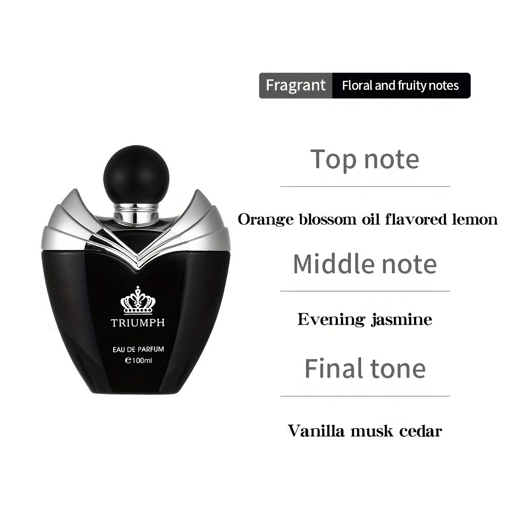 Eau de parfum longue tenue 100 ml pour homme - Cologne rafraîchissante aux notes fruitées et florales, parfum musqué, sans aluminium, idéale pour un rendez-vous, le quotidien et comme cadeau pour la fête des pères
