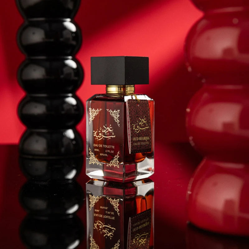 Parfum arabe mixte à base de bois d'agar et de santal, longue tenue, unisexe, aux notes florales de rose et de phéromones, parfum de vanille.