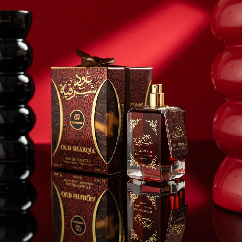 Parfum arabe mixte à base de bois d'agar et de santal, longue tenue, unisexe, aux notes florales de rose et de phéromones, parfum de vanille.