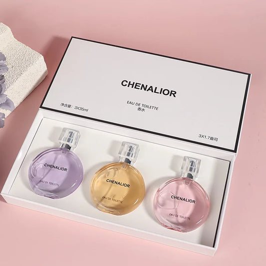 Coffret 3 Parfums Femme 105ml - Fragrances Florales et Fruitées Longue Durée